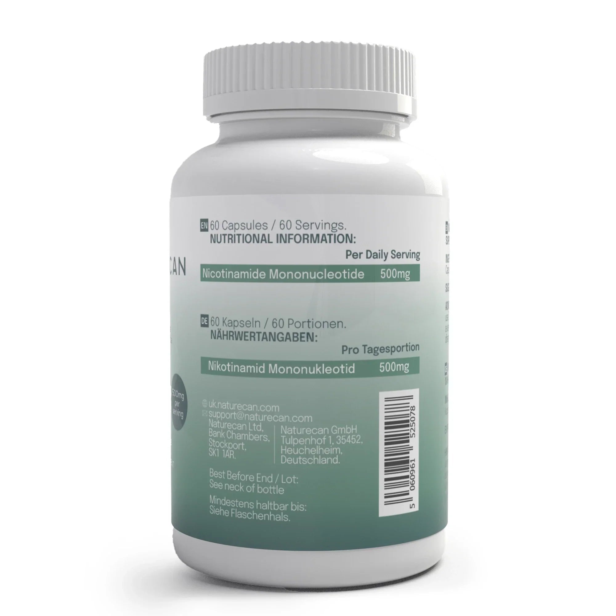 Mononucleótido de nicotinamida -NMN en cápsulas- ingredientes